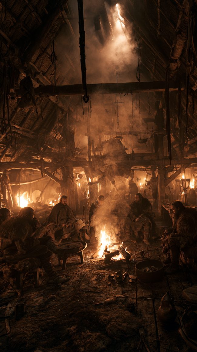 Hearth fire in the longhouse