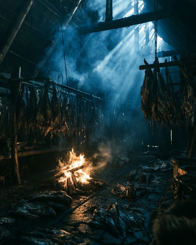 Fish smokehouse – fish over the fire